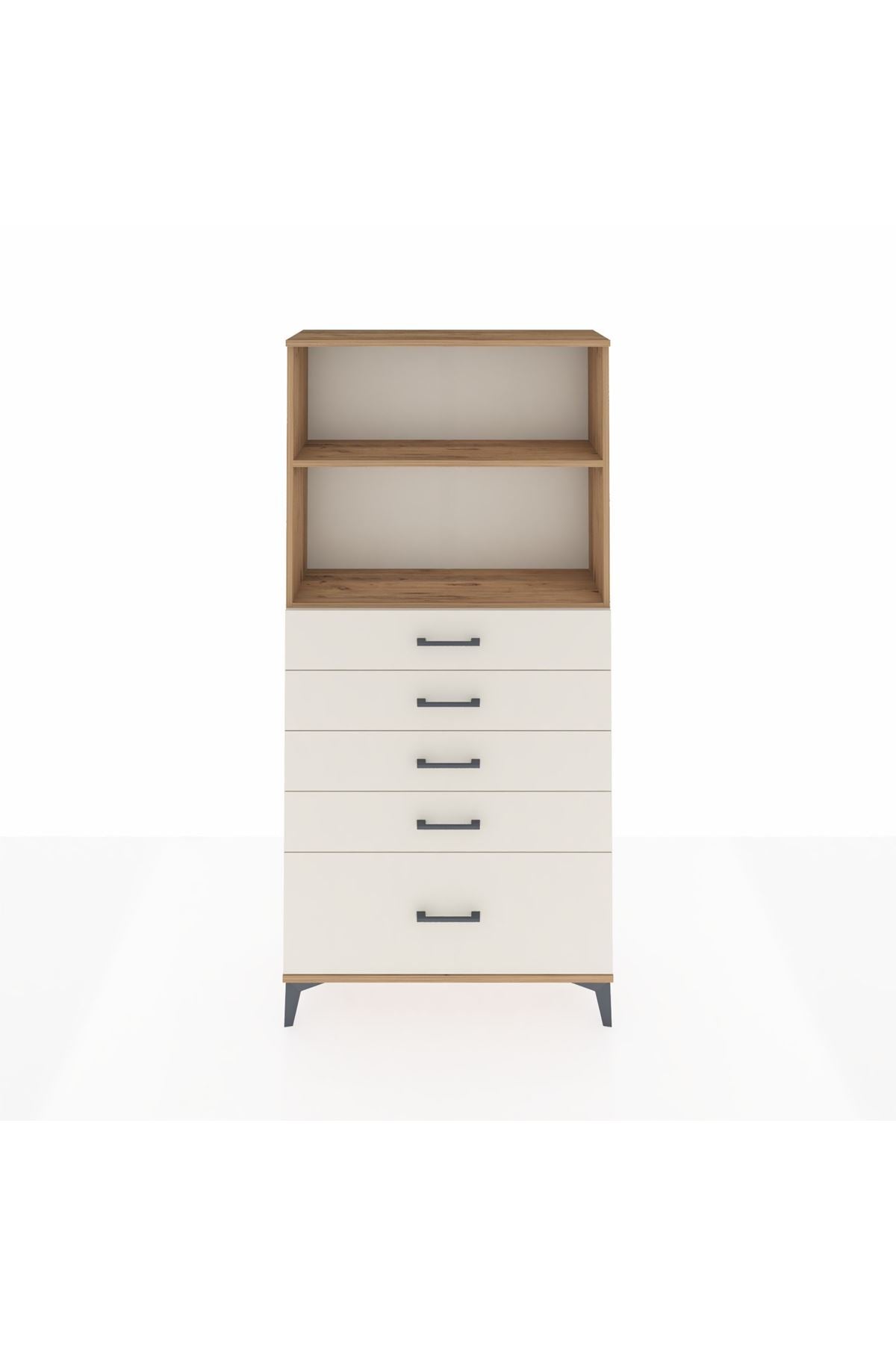 Arges Dolap 2 Raflı 5 Çekmeceli 88x30x182 - S24M040V7A
