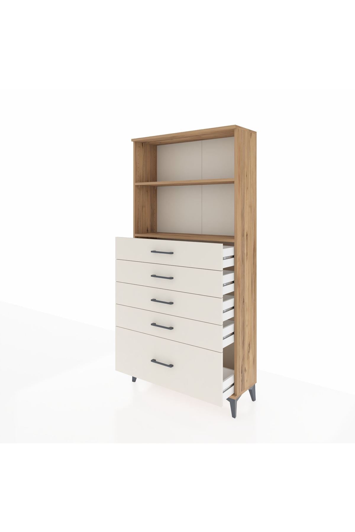 Arges Dolap 2 Raflı 5 Çekmeceli 88x30x182 - S24M040V7A