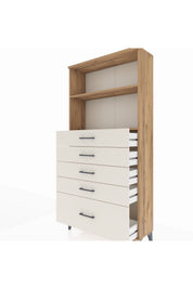 Arges Dolap 2 Raflı 5 Çekmeceli 88x30x182 - S24M040V7A