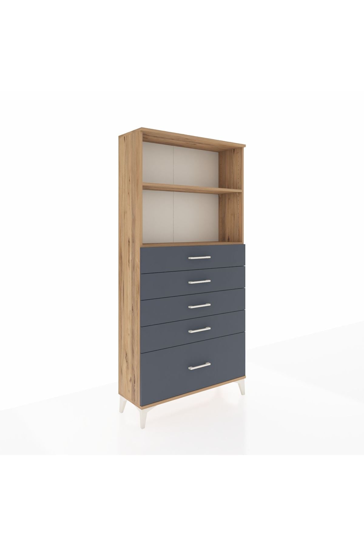 Arges Dolap 2 Raflı 5 Çekmeceli 88x30x182 - S24M040V8A