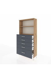 Arges Dolap 2 Raflı 5 Çekmeceli 88x30x182 - S24M040V8A