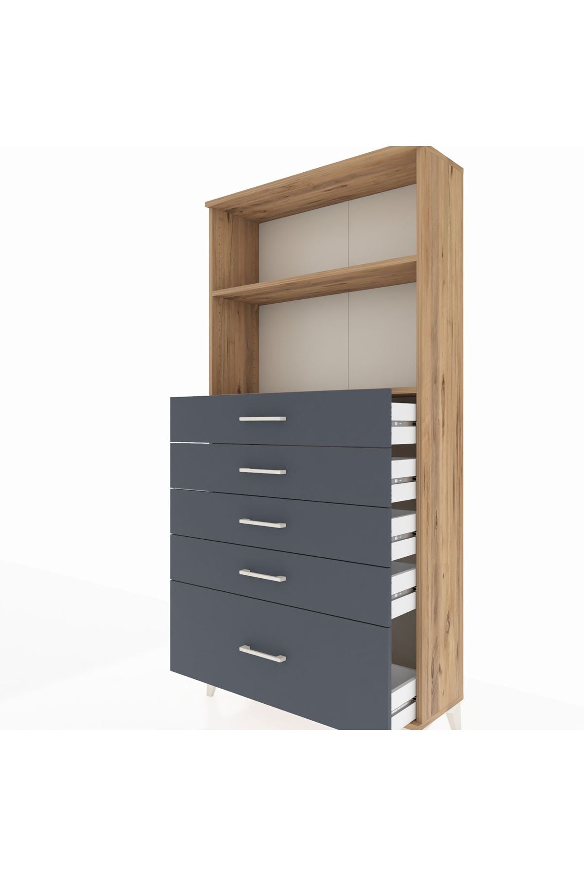 Arges Dolap 2 Raflı 5 Çekmeceli 88x30x182 - S24M040V8A