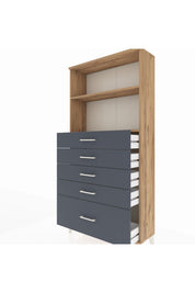 Arges Dolap 2 Raflı 5 Çekmeceli 88x30x182 - S24M040V8A
