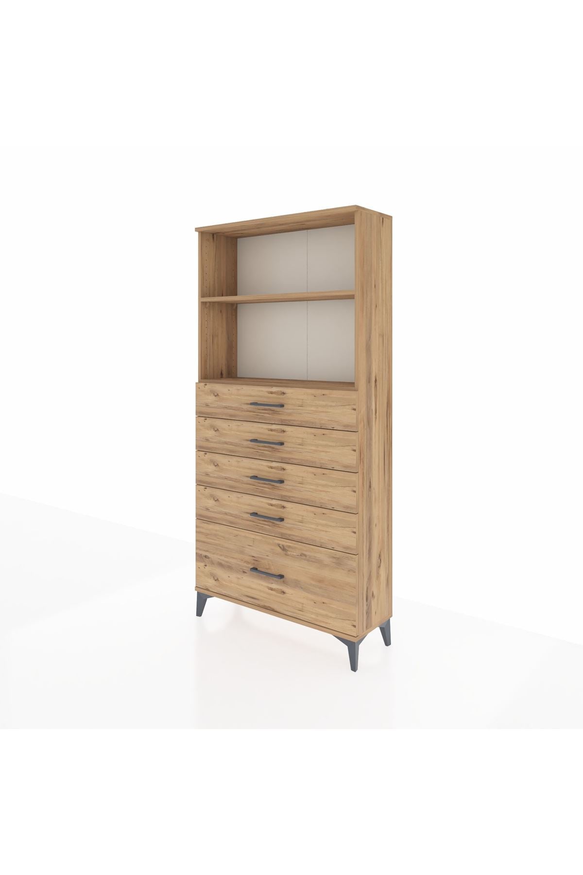 Arges Dolap 2 Raflı 5 Çekmeceli 88x30x182 - S24M040V9A
