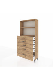 Arges Dolap 2 Raflı 5 Çekmeceli 88x30x182 - S24M040V9A
