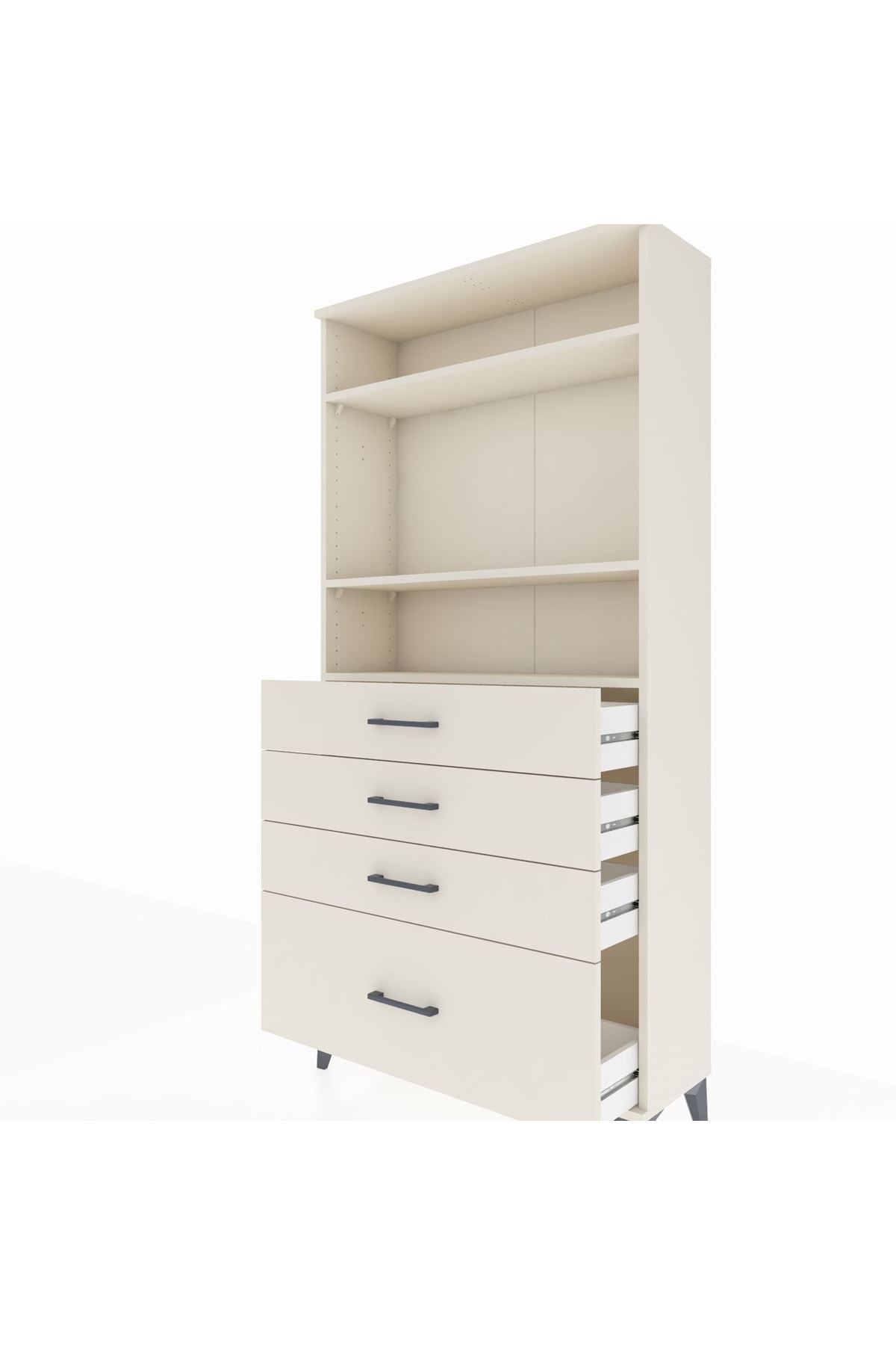 Arges Dolap 3 Raflı 4 Çekmeceli 88x30x182 - S24M041V1A