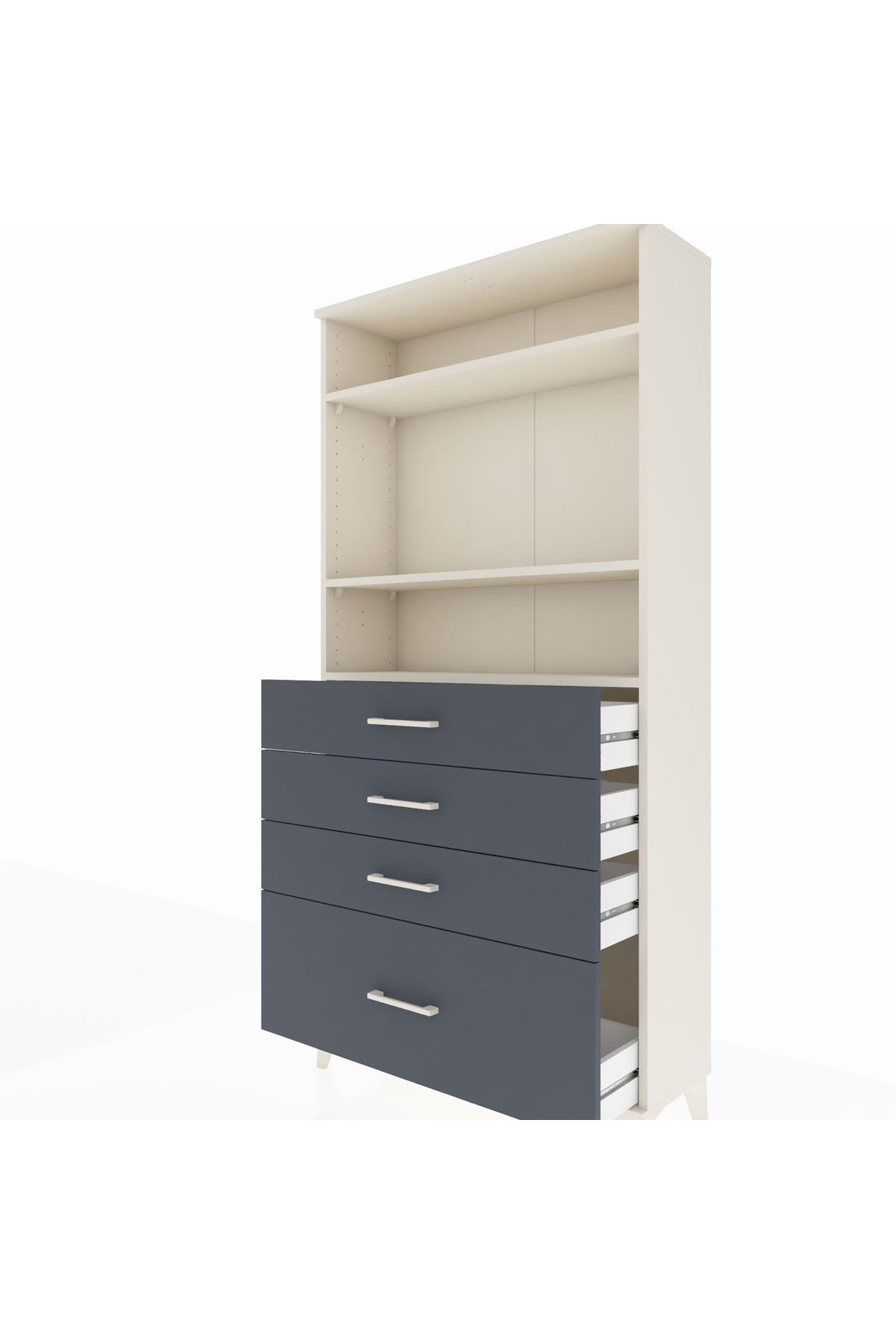 Arges Dolap 3 Raflı 4 Çekmeceli 88x30x182 - S24M041V2A