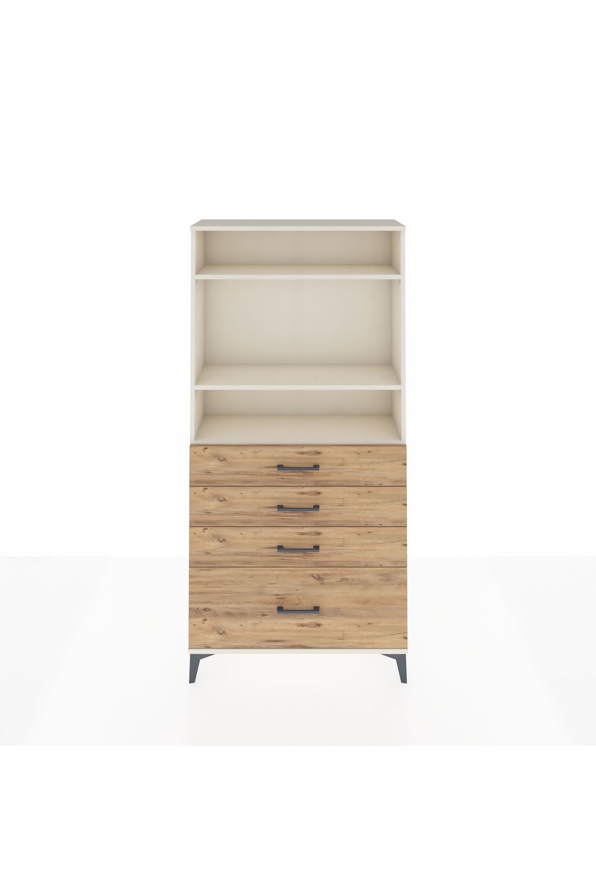 Arges Dolap 3 Raflı 4 Çekmeceli 88x30x182 - S24M041V3A