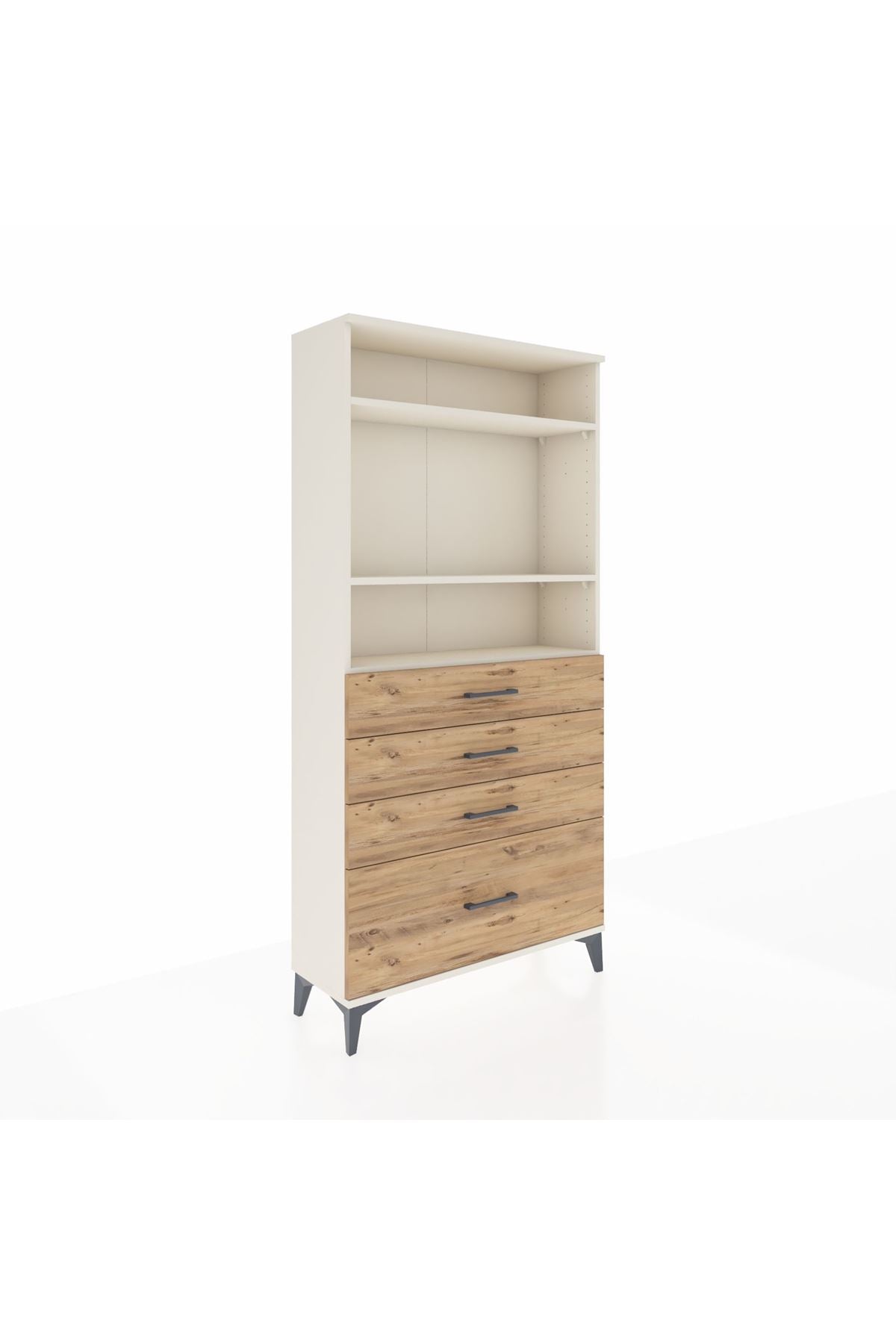 Arges Dolap 3 Raflı 4 Çekmeceli 88x30x182 - S24M041V3A