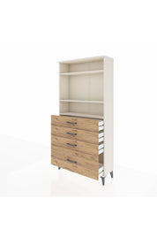 Arges Dolap 3 Raflı 4 Çekmeceli 88x30x182 - S24M041V3A