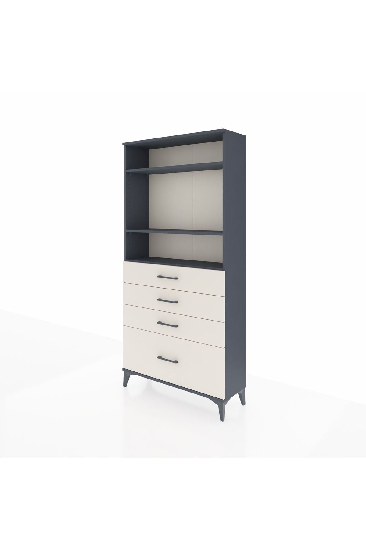 Arges Dolap 3 Raflı 4 Çekmeceli 88x30x182 - S24M041V4A