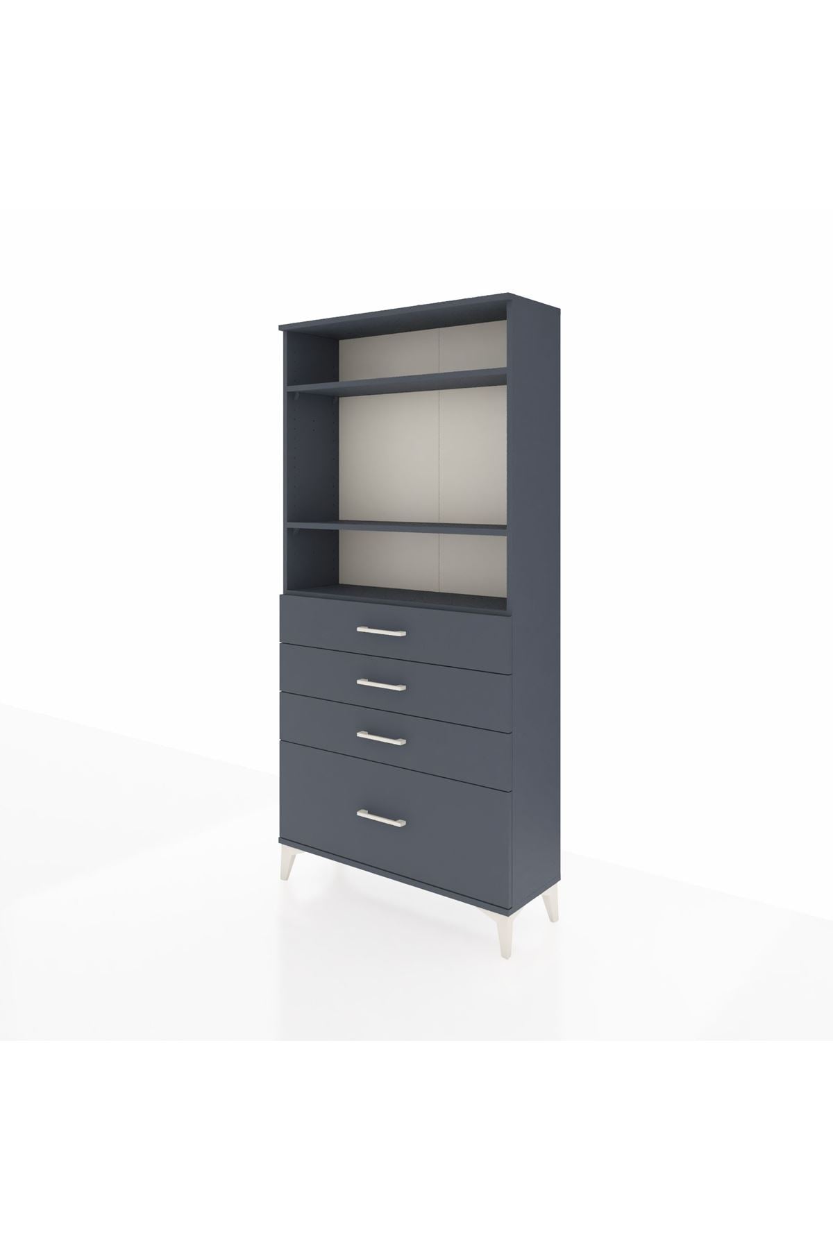 Arges Dolap 3 Raflı 4 Çekmeceli 88x30x182 - S24M041V5A