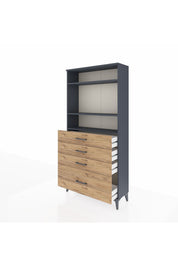 Arges Dolap 3 Raflı 4 Çekmeceli 88x30x182 - S24M041V6A