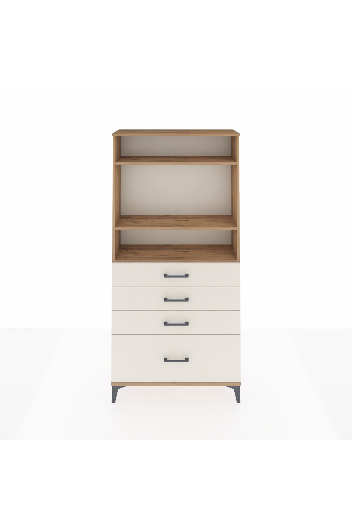 Arges Dolap 3 Raflı 4 Çekmeceli 88x30x182 - S24M041V7A