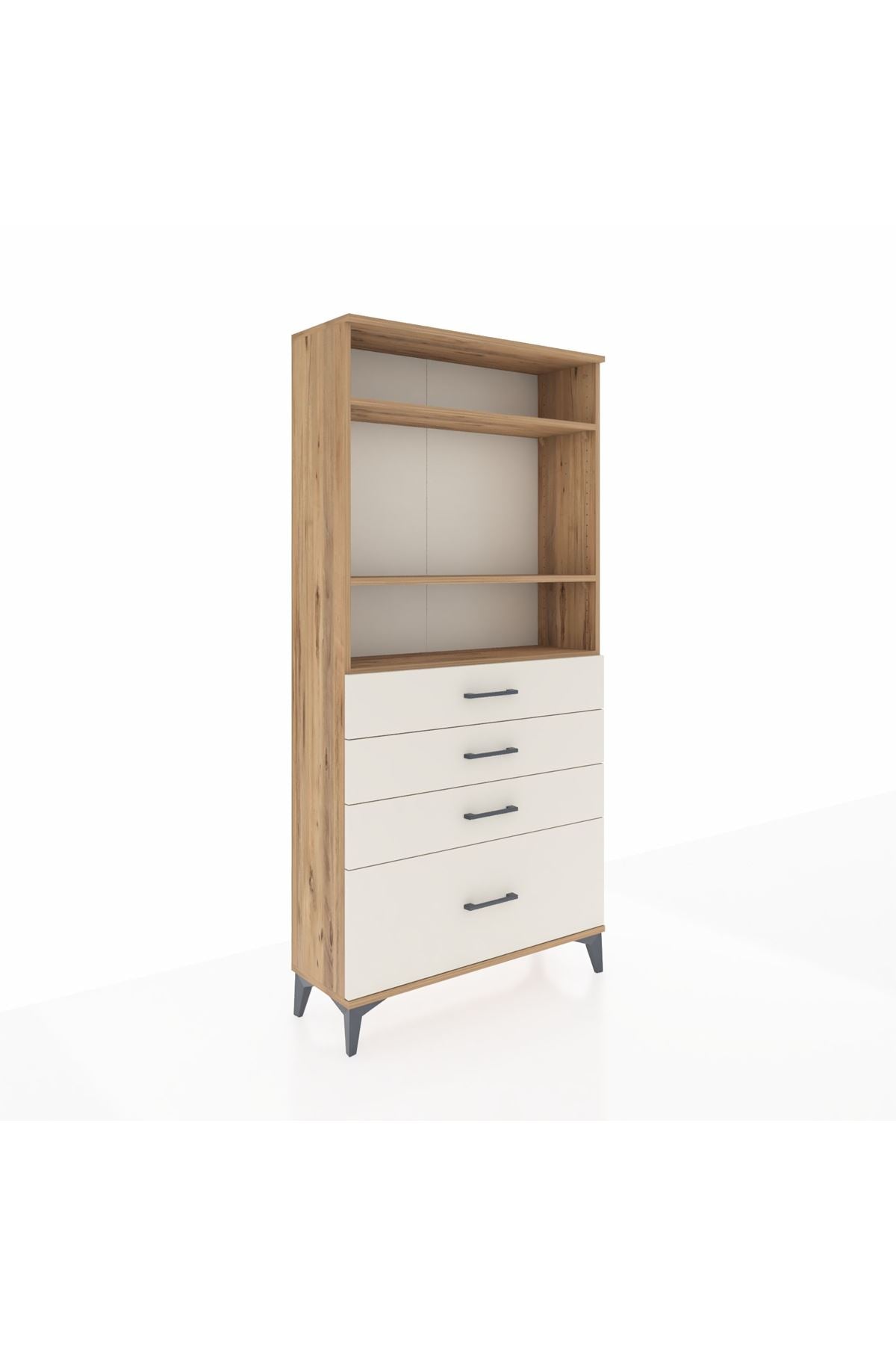 Arges Dolap 3 Raflı 4 Çekmeceli 88x30x182 - S24M041V7A