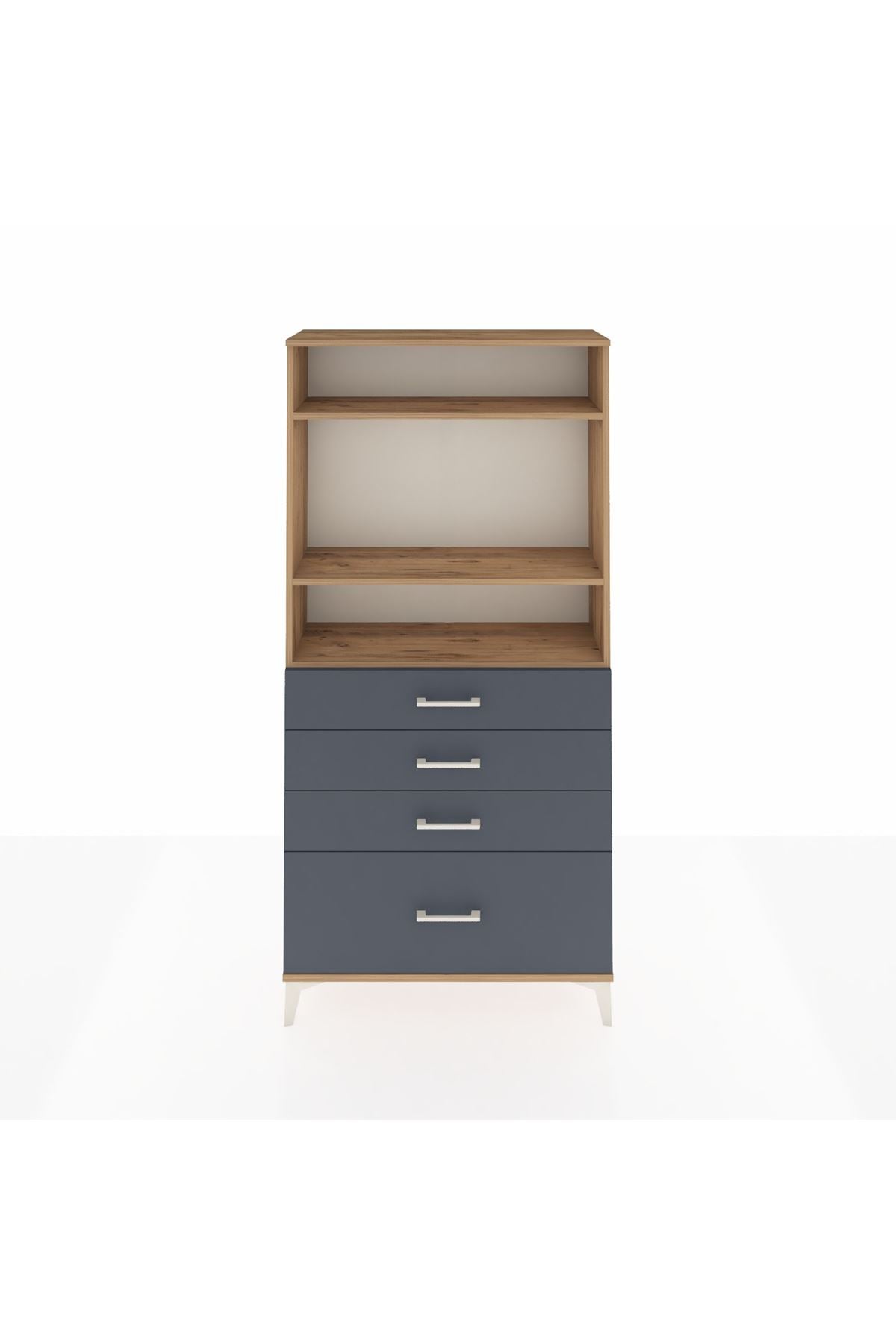 Arges Dolap 3 Raflı 4 Çekmeceli 88x30x182 - S24M041V8A