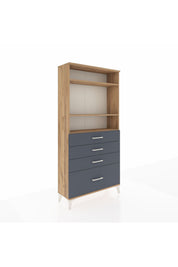 Arges Dolap 3 Raflı 4 Çekmeceli 88x30x182 - S24M041V8A