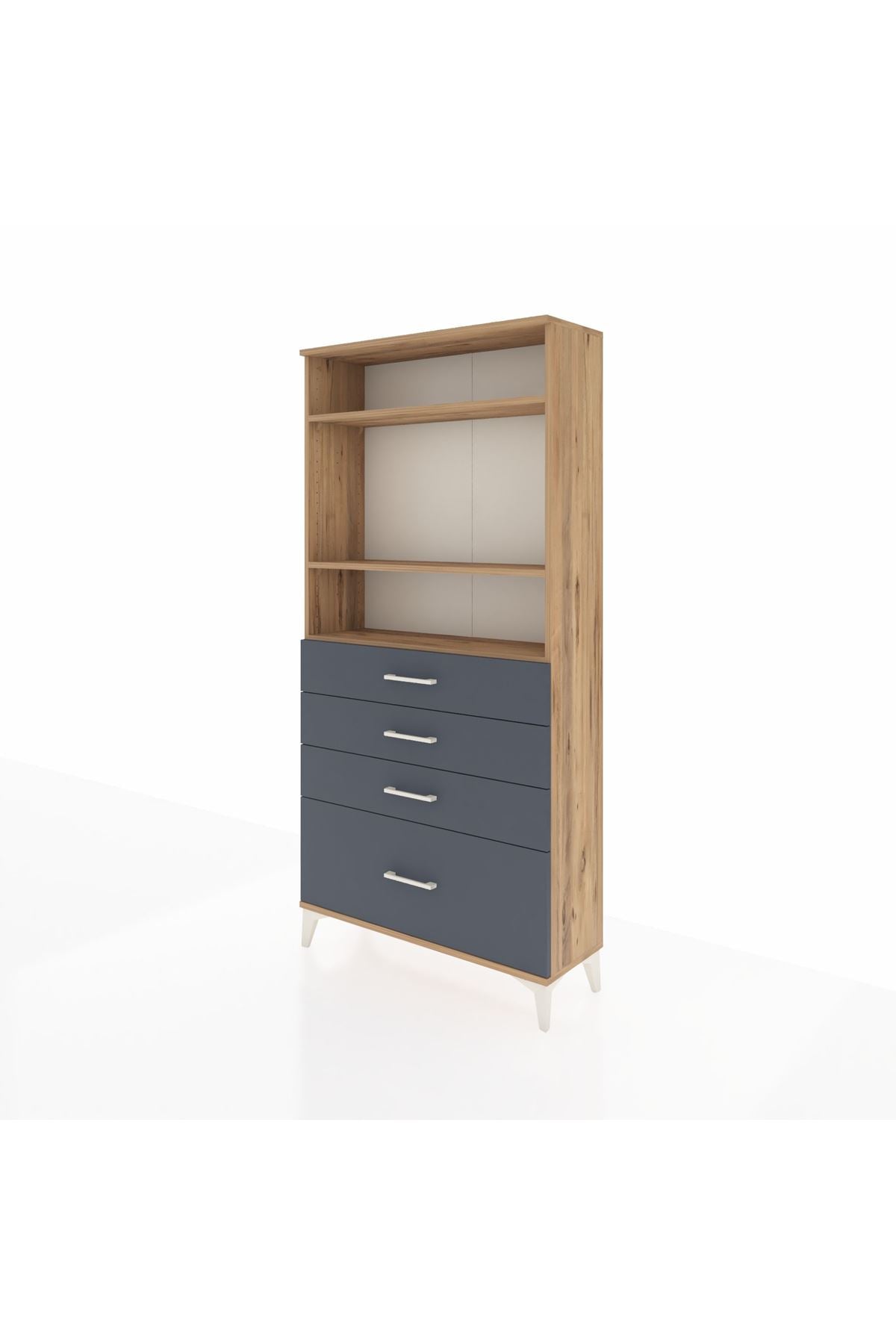 Arges Dolap 3 Raflı 4 Çekmeceli 88x30x182 - S24M041V8A