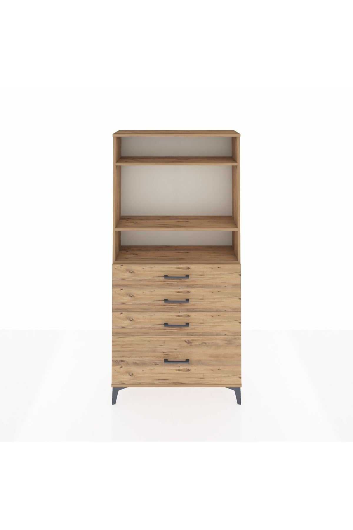 Arges Dolap 3 Raflı 4 Çekmeceli 88x30x182 - S24M041V9A