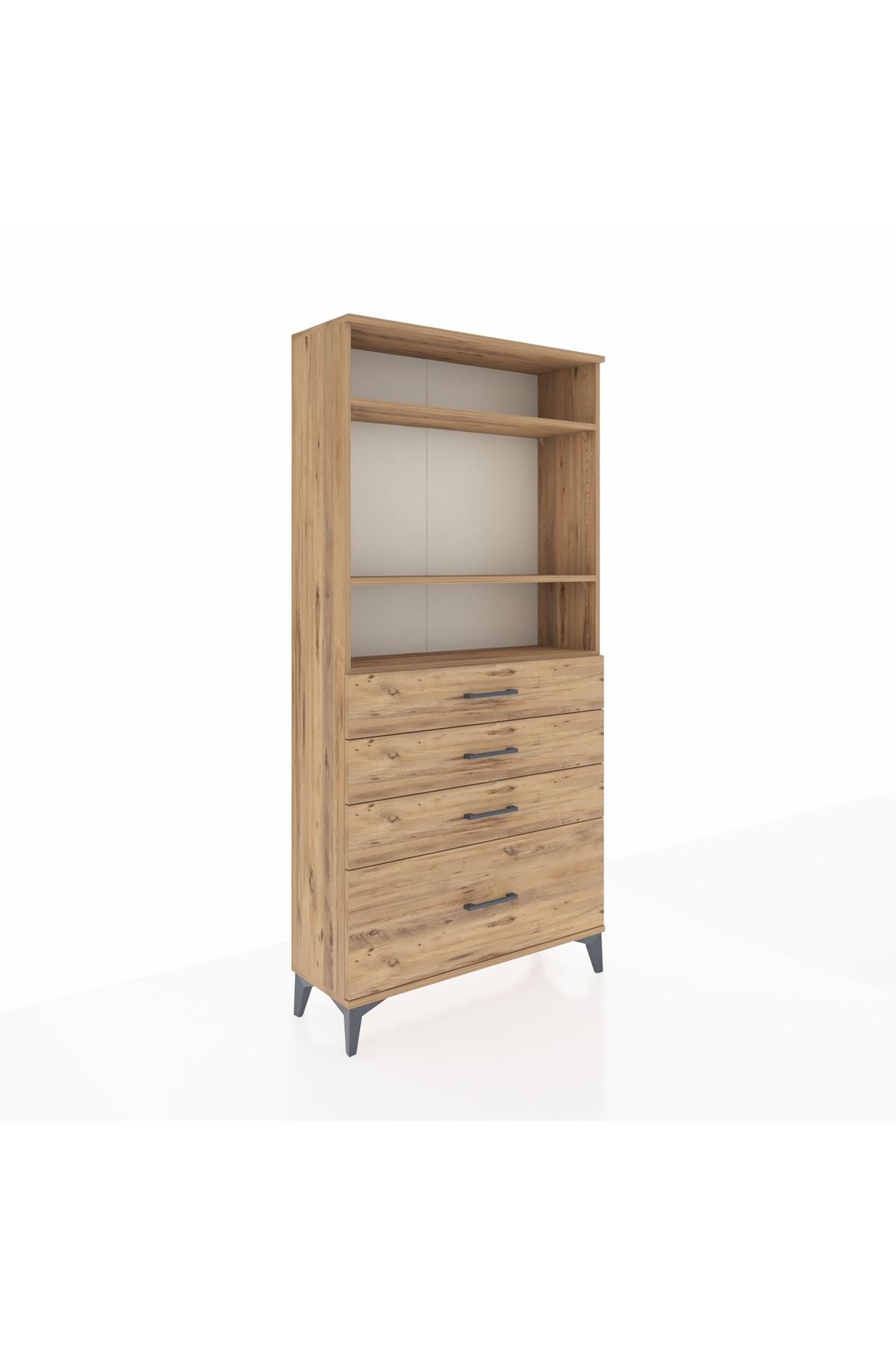 Arges Dolap 3 Raflı 4 Çekmeceli 88x30x182 - S24M041V9A