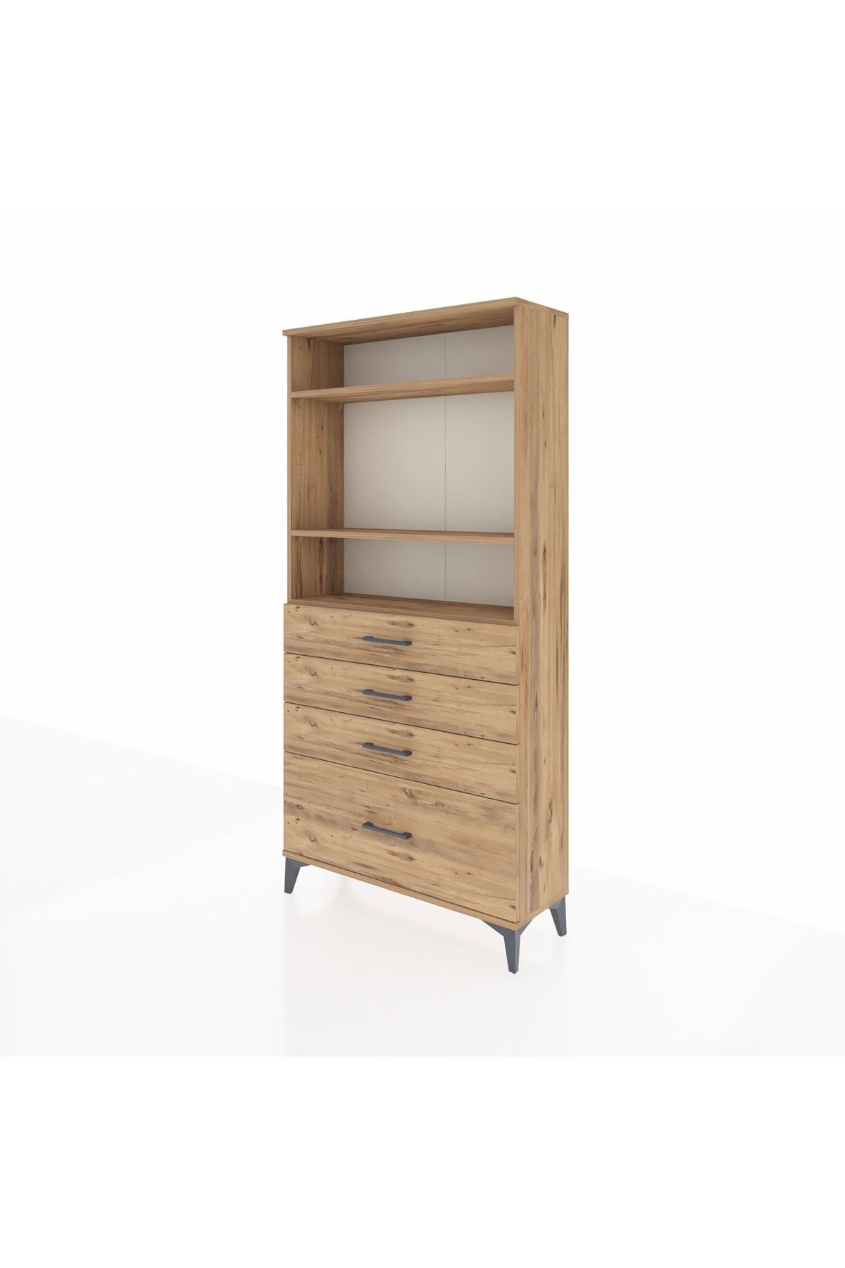 Arges Dolap 3 Raflı 4 Çekmeceli 88x30x182 - S24M041V9A