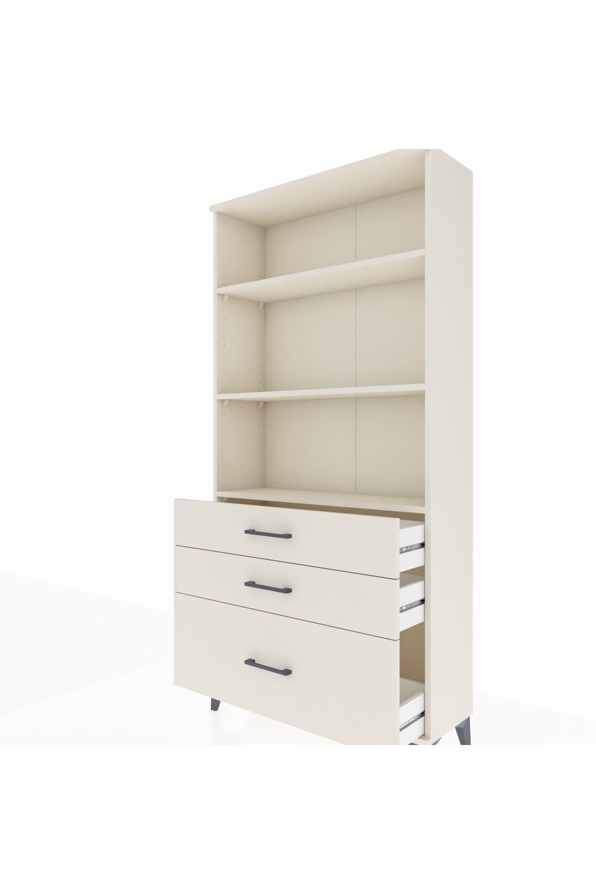 Arges Dolap 3 Raflı 3 Çekmeceli 88x30x182 - S24M042V1A