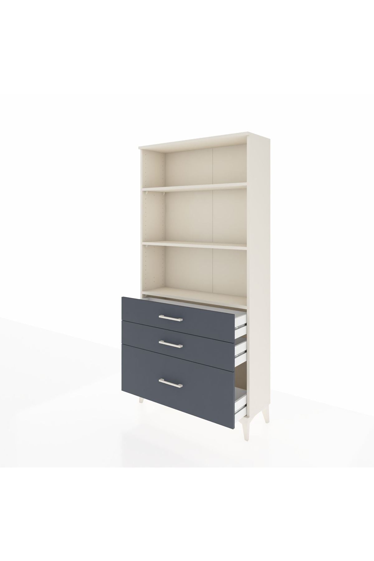 Arges Dolap 3 Raflı 3 Çekmeceli 88x30x182 - S24M042V2A