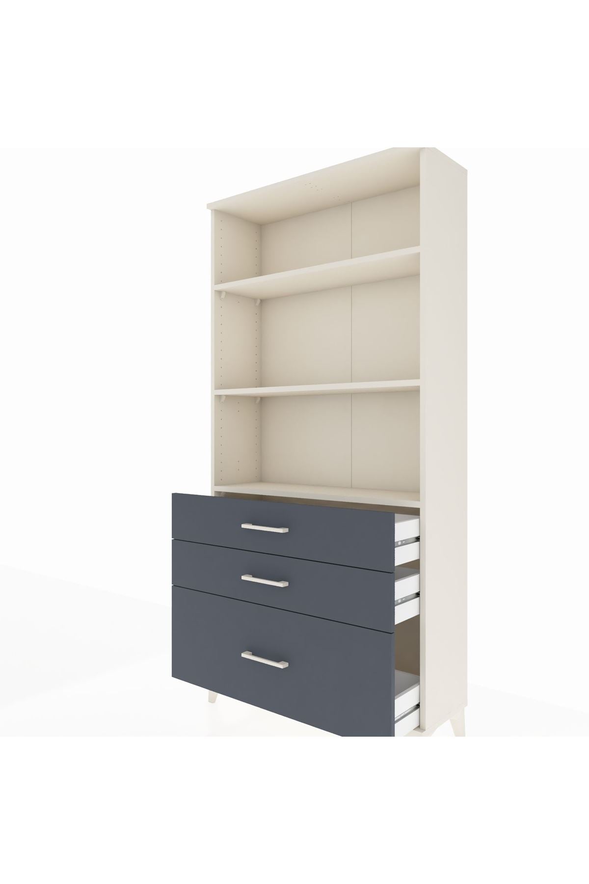 Arges Dolap 3 Raflı 3 Çekmeceli 88x30x182 - S24M042V2A