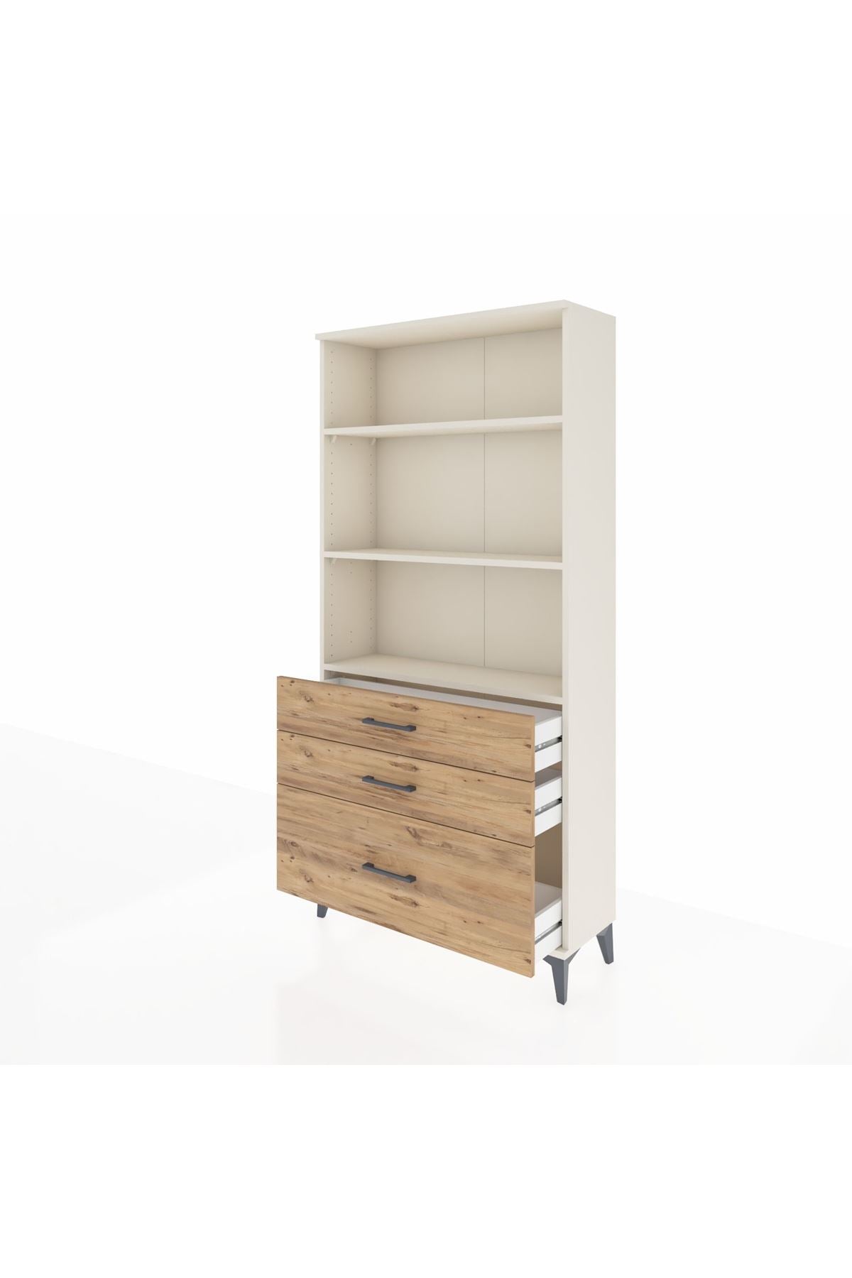 Arges Dolap 3 Raflı 3 Çekmeceli 88x30x182 - S24M042V3A