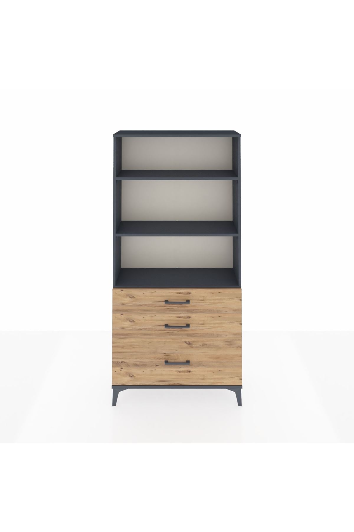 Arges Dolap 3 Raflı 3 Çekmeceli 88x30x182 - S24M042V6A