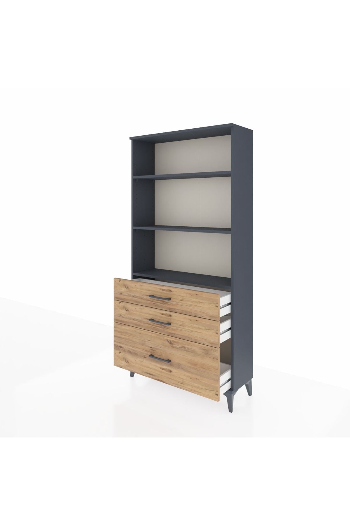 Arges Dolap 3 Raflı 3 Çekmeceli 88x30x182 - S24M042V6A