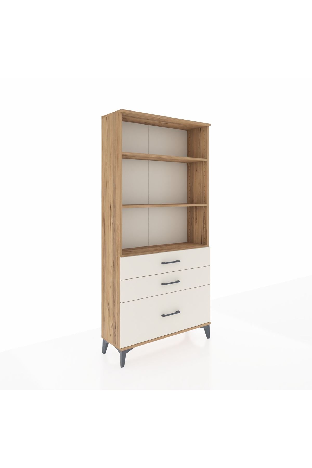 Arges Dolap 3 Raflı 3 Çekmeceli 88x30x182 - S24M042V7A