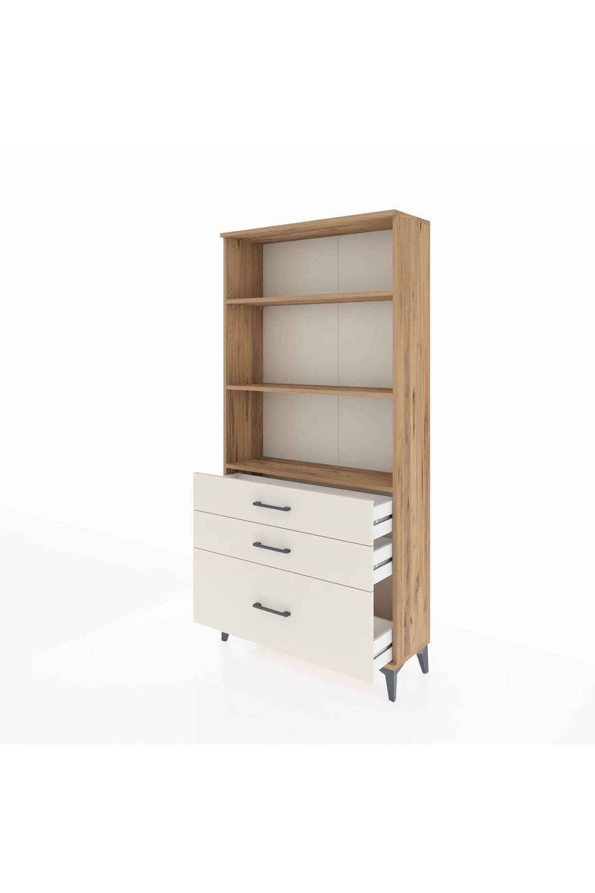 Arges Dolap 3 Raflı 3 Çekmeceli 88x30x182 - S24M042V7A