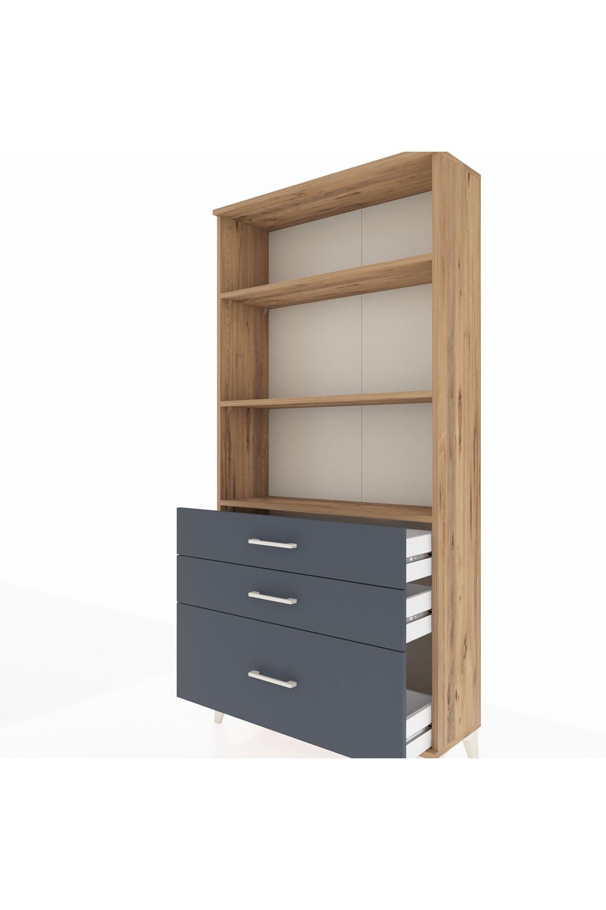 Arges Dolap 3 Raflı 3 Çekmeceli 88x30x182 - S24M042V8A