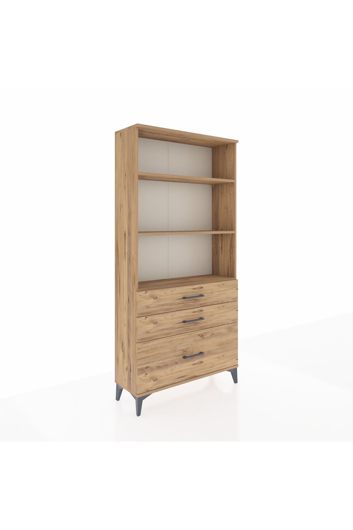 Arges Dolap 3 Raflı 3 Çekmeceli 88x30x182 - S24M042V9A