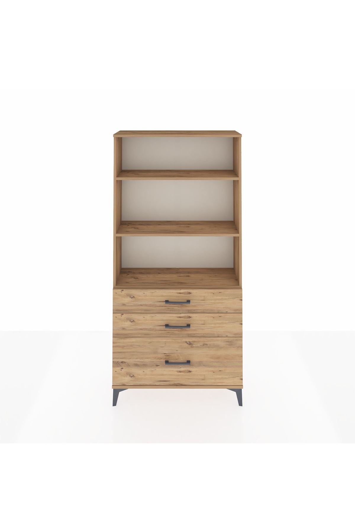 Arges Dolap 3 Raflı 3 Çekmeceli 88x30x182 - S24M042V9A