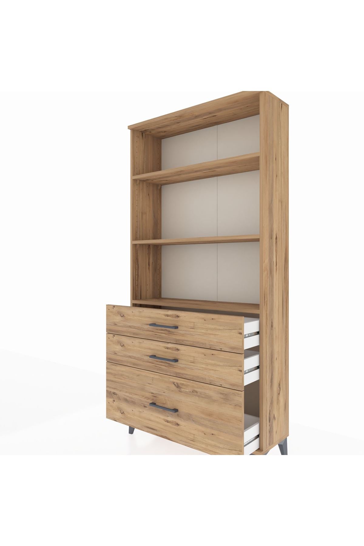 Arges Dolap 3 Raflı 3 Çekmeceli 88x30x182 - S24M042V9A