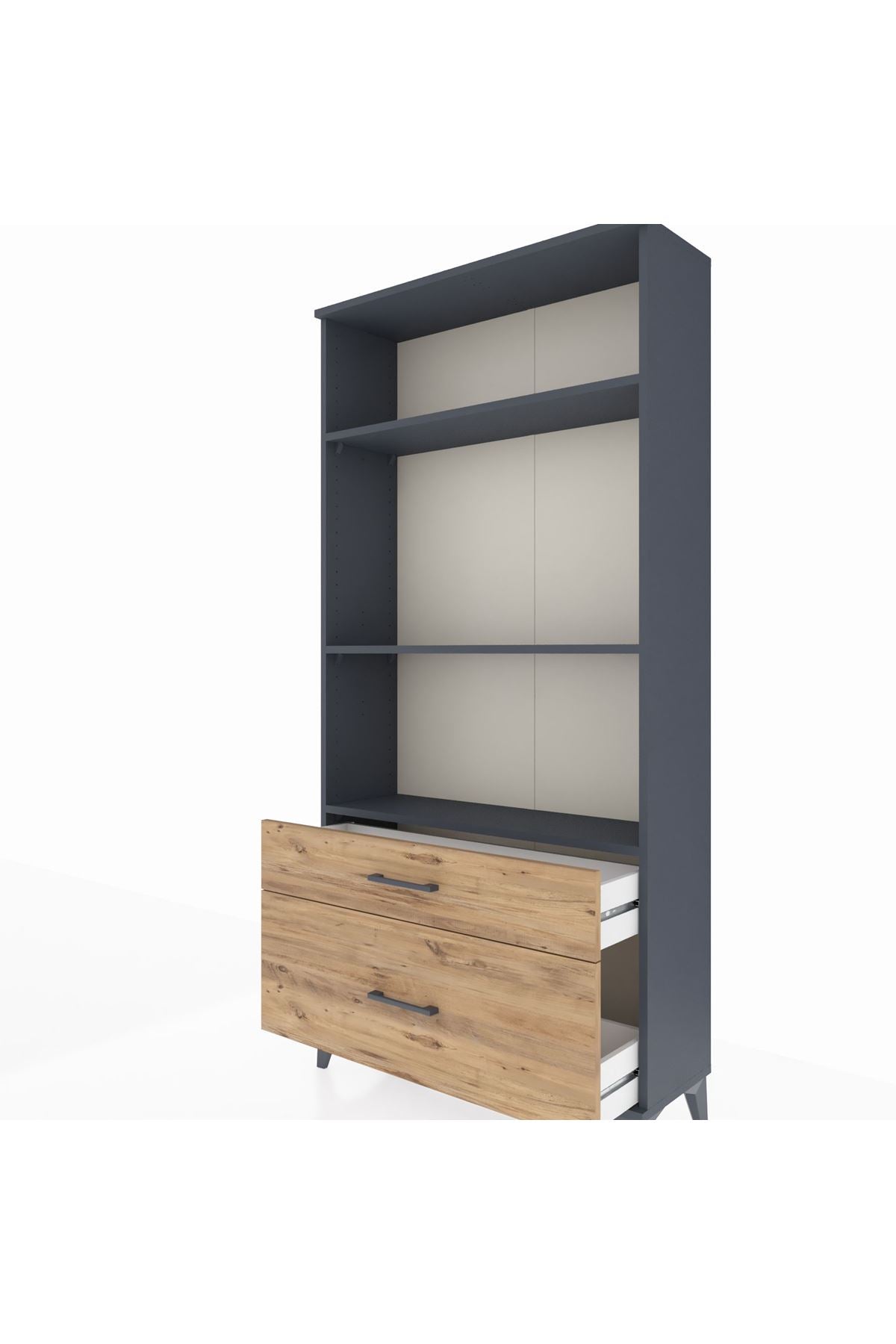 Arges Dolap 3 Raflı 2 Çekmeceli 88x30x182 - S24M043V6A
