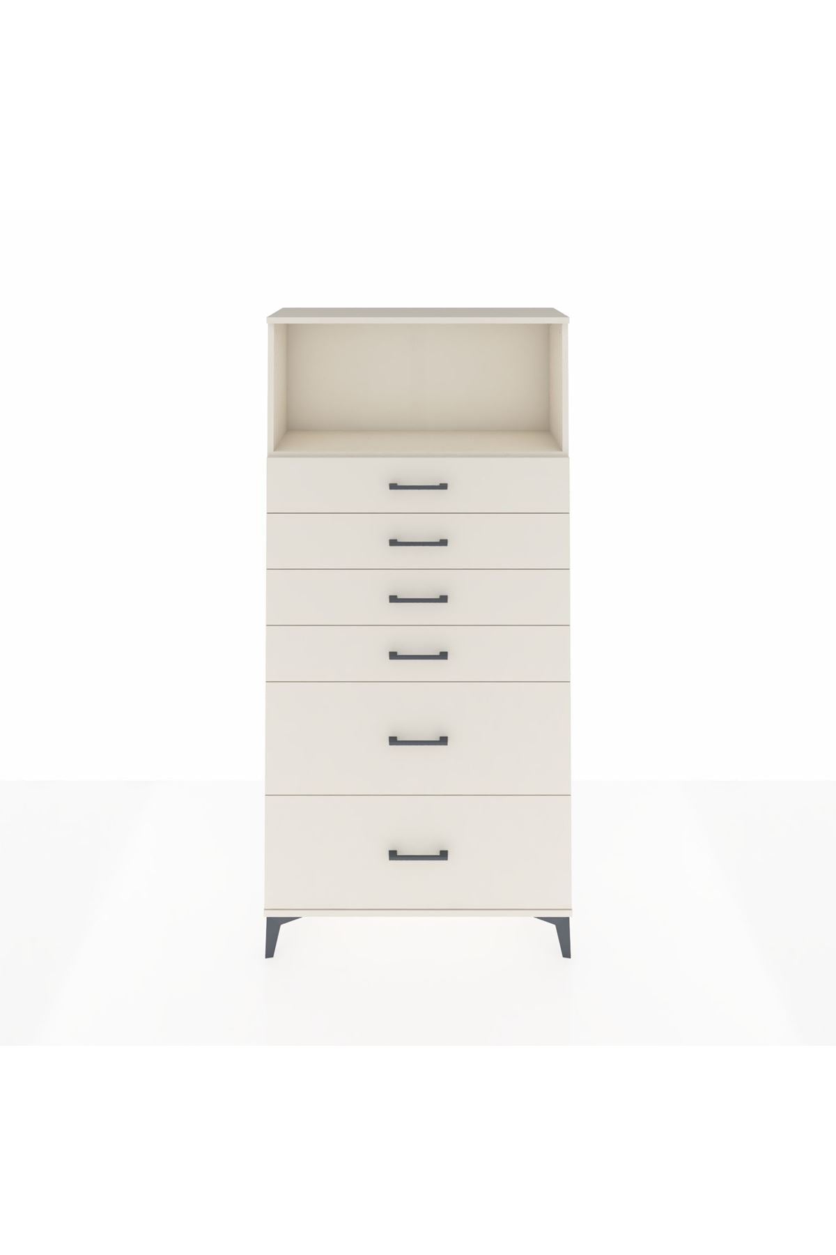 Arges Dolap Tek Raflı 6 Çekmeceli 88x30x182 - S24M045V1A