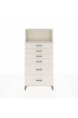 Arges Dolap Tek Raflı 6 Çekmeceli 88x30x182