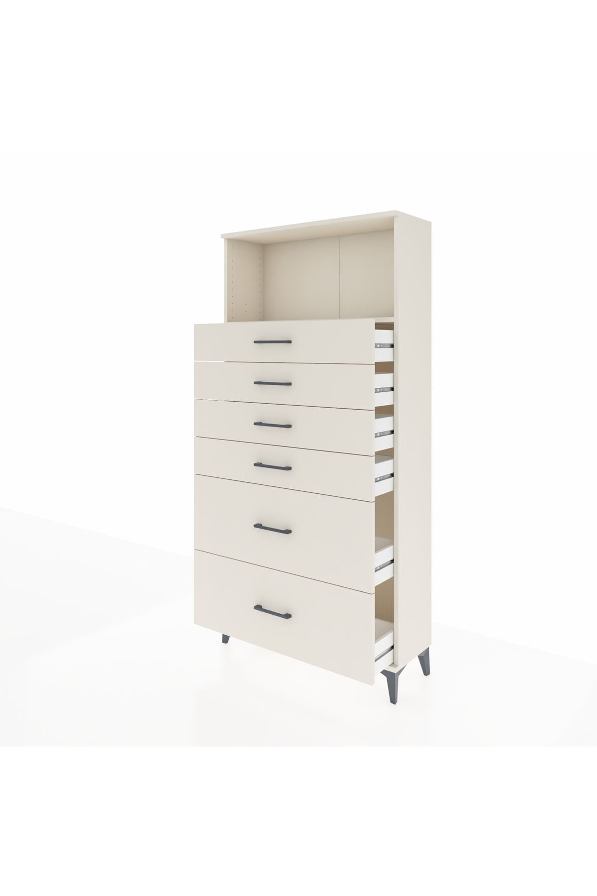 Arges Dolap Tek Raflı 6 Çekmeceli 88x30x182 - S24M045V1A