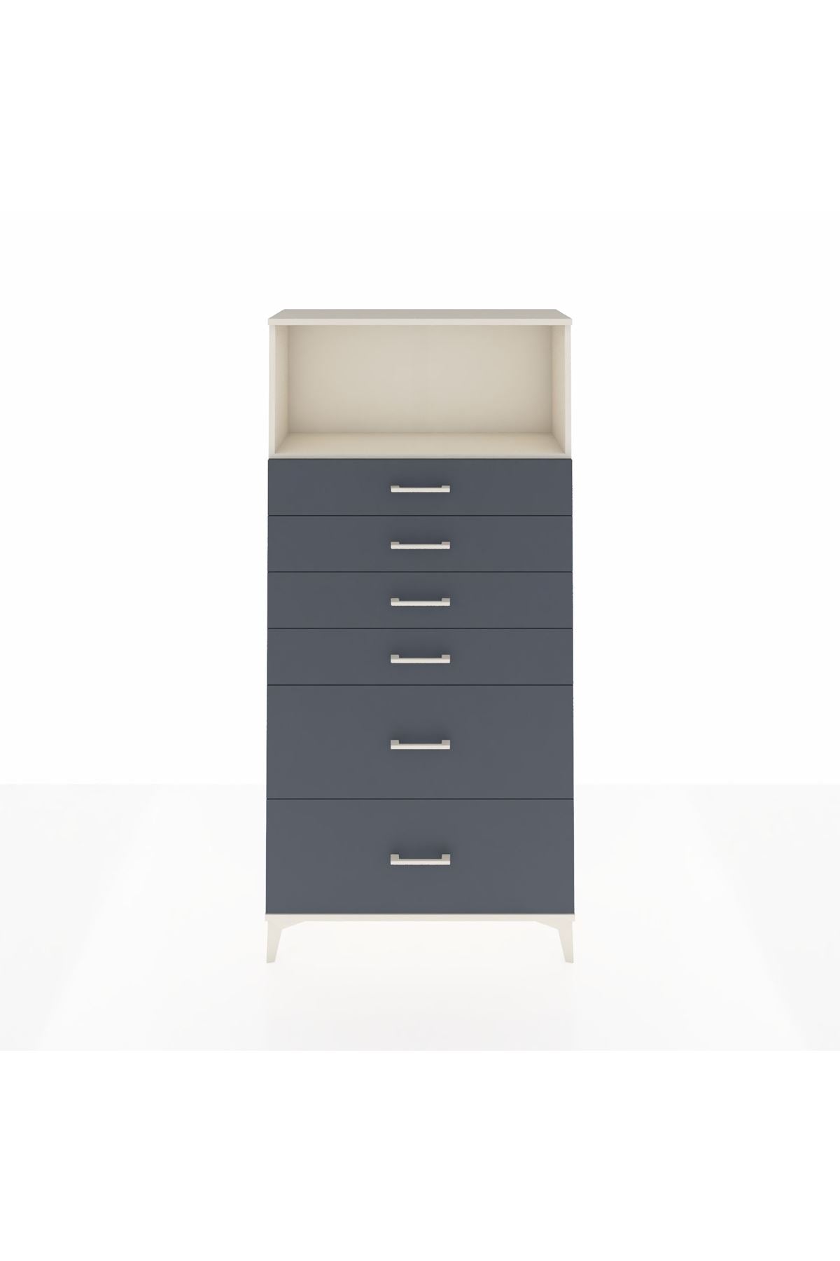 Arges Dolap Tek Raflı 6 Çekmeceli 88x30x182 - S24M045V2A