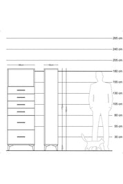 Arges Dolap Tek Raflı 6 Çekmeceli 88x30x182 - S24M045V2A