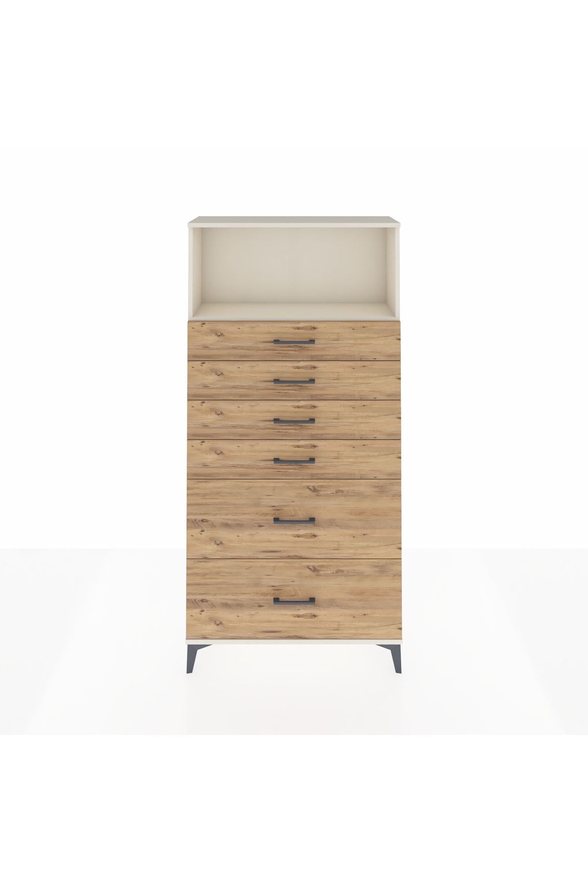 Arges Dolap Tek Raflı 6 Çekmeceli 88x30x182 - S24M045V3A