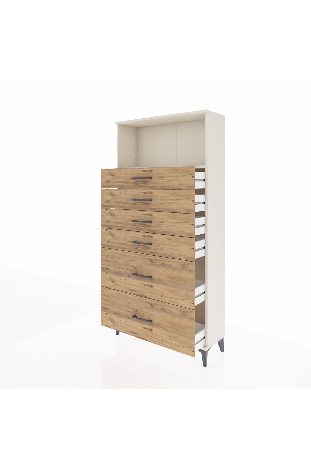 Arges Dolap Tek Raflı 6 Çekmeceli 88x30x182 - S24M045V3A
