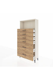 Arges Dolap Tek Raflı 6 Çekmeceli 88x30x182 - S24M045V3A