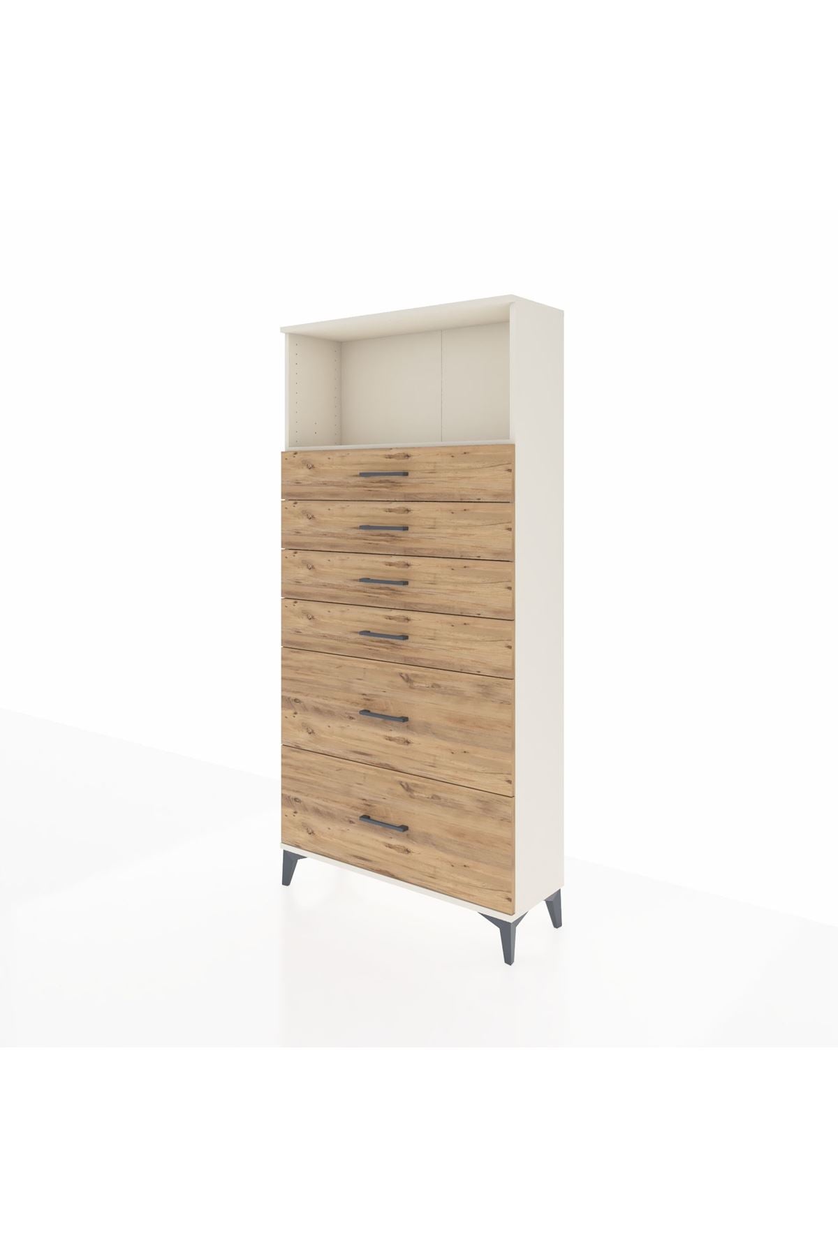 Arges Dolap Tek Raflı 6 Çekmeceli 88x30x182 - S24M045V3A