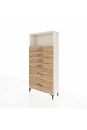 Arges Dolap Tek Raflı 6 Çekmeceli 88x30x182 - S24M045V3A