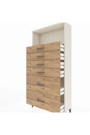 Arges Dolap Tek Raflı 6 Çekmeceli 88x30x182 - S24M045V3A
