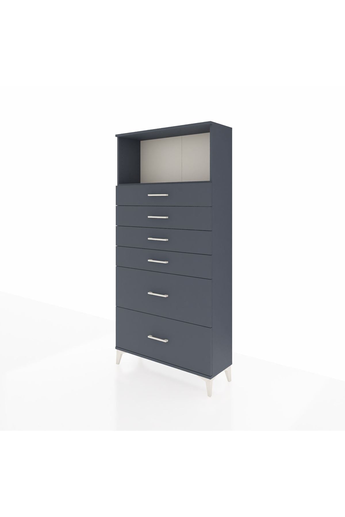 Arges Dolap Tek Raflı 6 Çekmeceli 88x30x182 - S24M045V5A